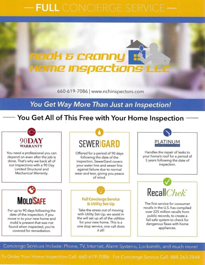 A flyer for a home inspection service.