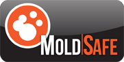 Moldsafe logo on a black background.